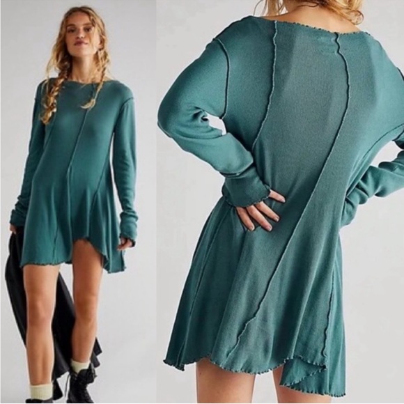 Free People Tops - NWT Free People Full Swing Tunic Turquoise Green XS